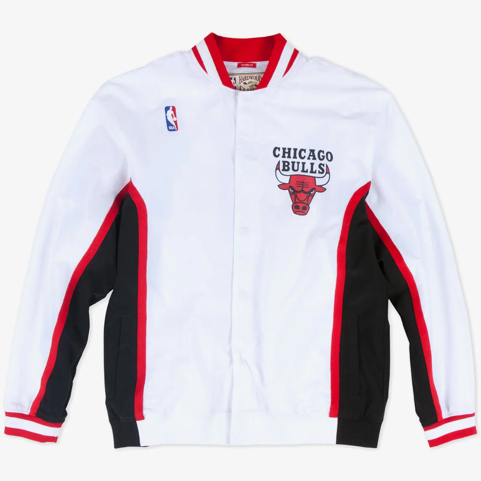 White Chicago Bulls 1992/93 Authentic Full-Snap Warmup Jacket - Mitchell & Ness NBA Throwback, Retro Warmup Jacket