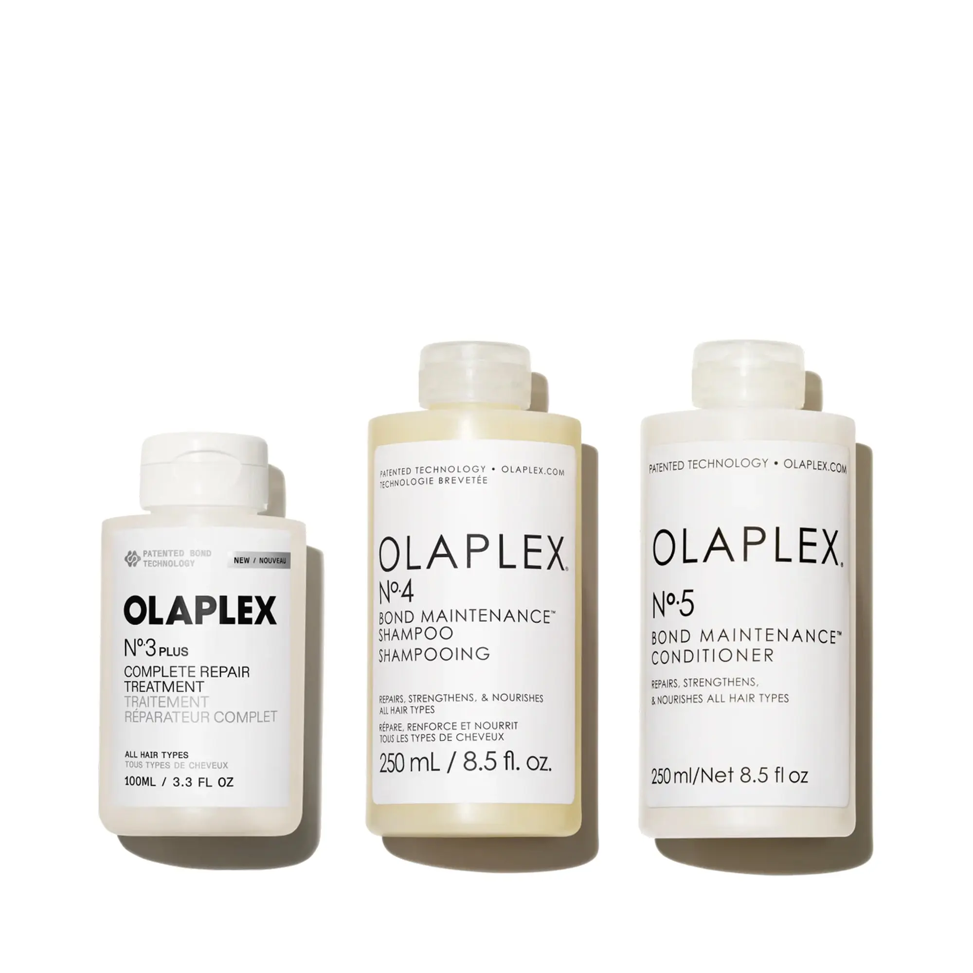 Olaplex No.3 Plus Treatment, No.4 Bond Maintenance Shampoo, & No.5 Bond Maintenance Conditioner Bundle