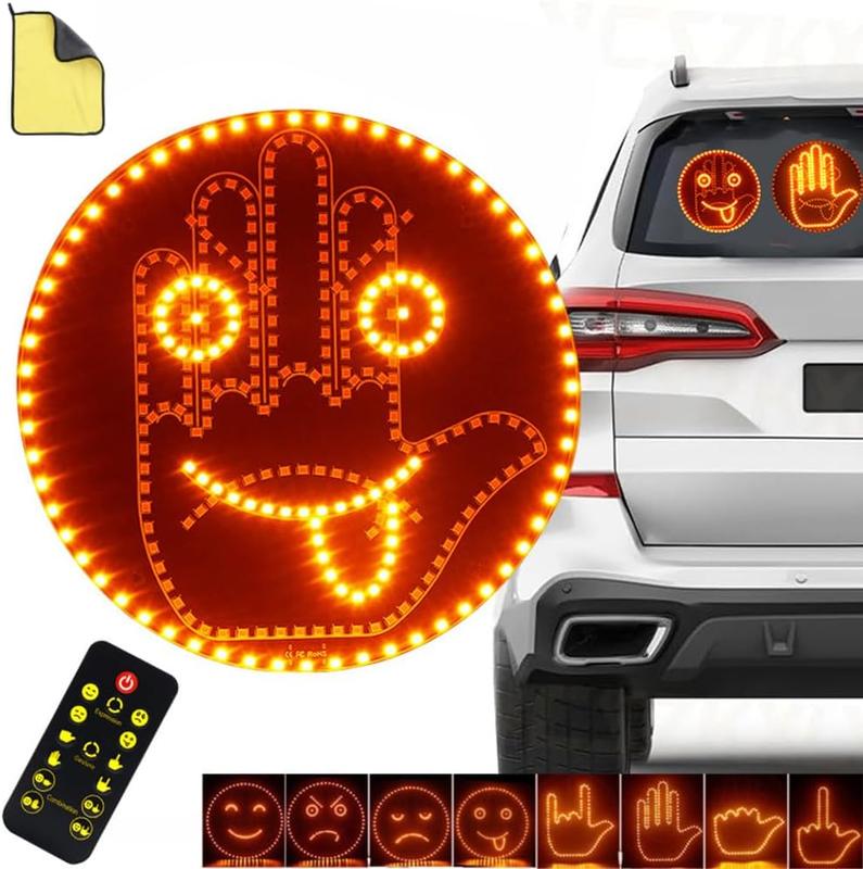 TikTok Viral Car Gesture Light with Remote | 14 Modes Warning & Fun Displays | Perfect Christmas Gift for Men & Women | Car Accessory Pick