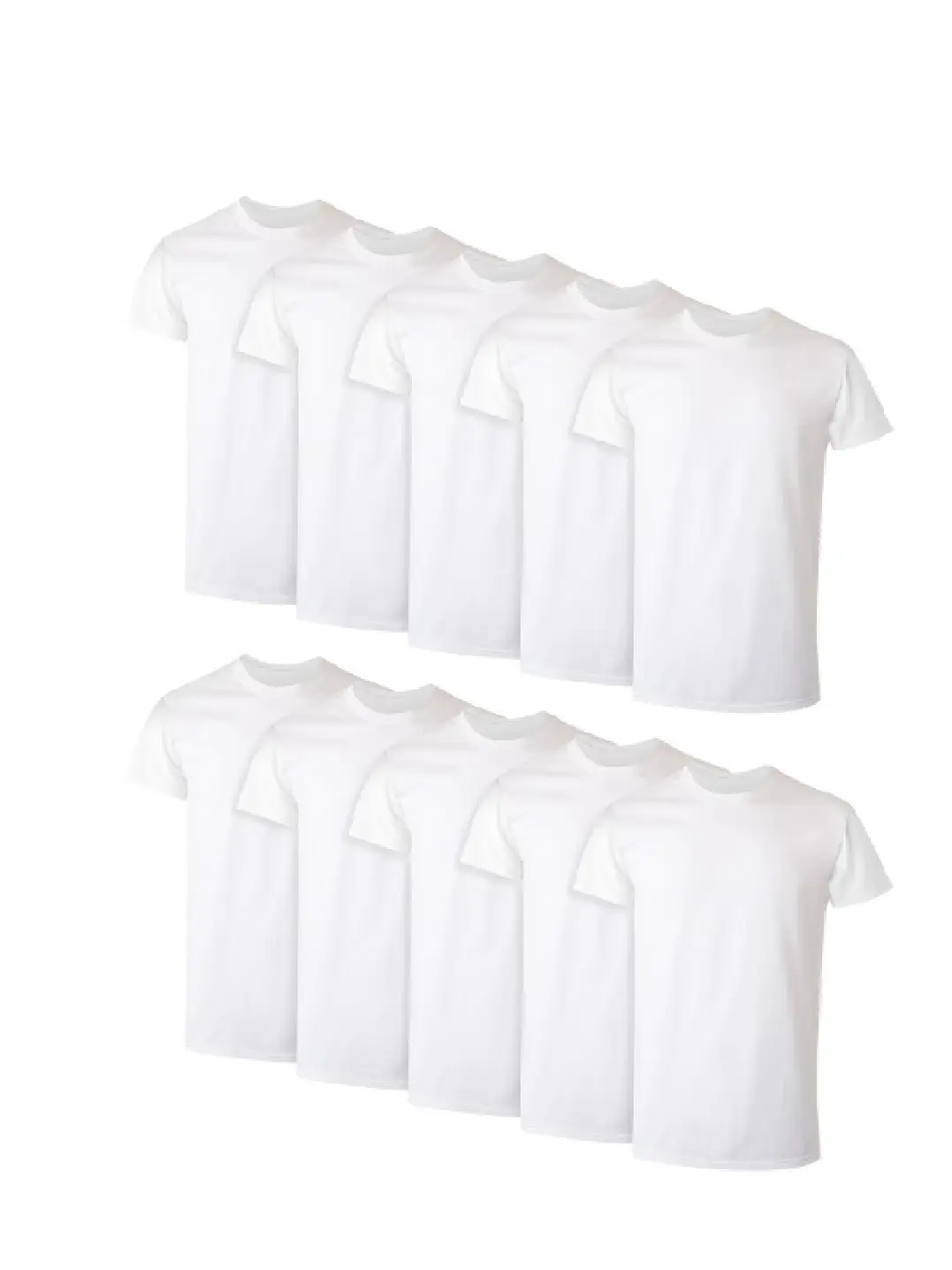 Hanes Men's Super Value Pack White Crew T-Shirt Undershirts, 10 Pack