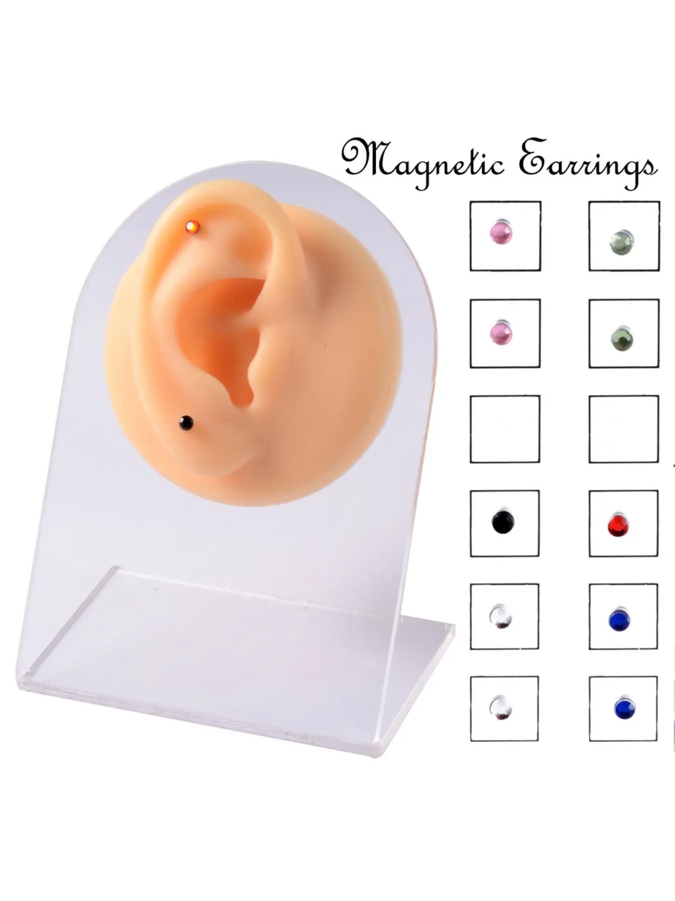 2026 New Style 12-piece Non-piercing Diamond-embedded Magnetic Body Jewelry Nose Studs, Lip Studs, Mini Earrings and Small-sized Ear Bone Studs, Nose Cuff, Nose Rings Set