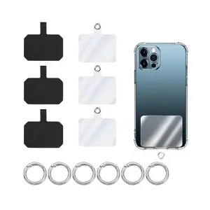 6-Piece Phone Lanyard Tab with O-Ring Clasps, Universal Phone Lanyard Patch Pad, Cellphone Tether Tabs for All Full Phone Cases