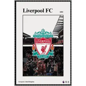 Liverpool FC Crest Satin Poster | Football Stadium Wall Art, Youll Never Walk Alone