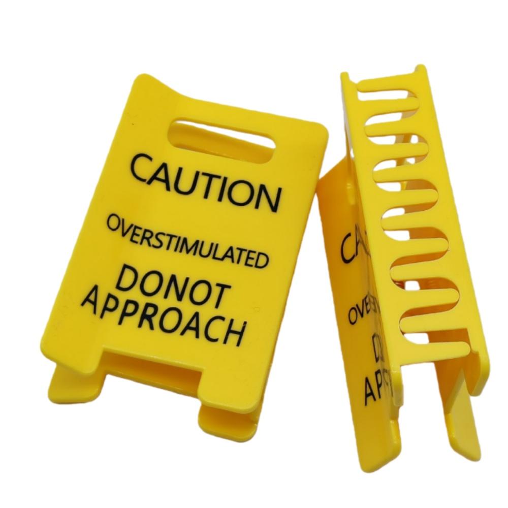 Overstimulated Caution Sign Hair Claw Clip, Setting Boundaries Caution Sign Hair Claw for Women, Funny Mental Health Awareness Gift, Large Hair Clips for All Hair, Yellow Novelty Hair Accessory