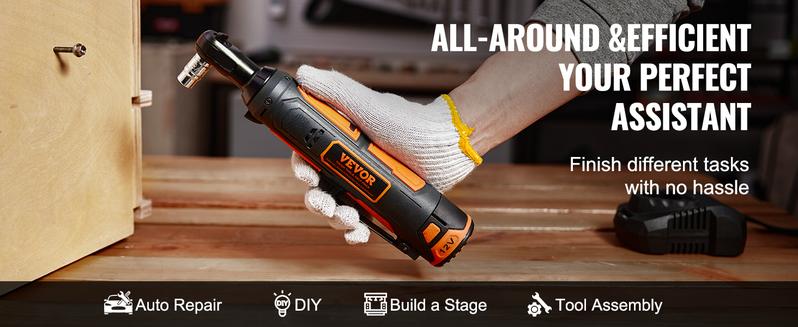 VEVOR 3/8" Cordless Electric Ratchet Wrench Set, TikTokShopBlackFriday, 12V 33 Ft lbs Power Ratchet Tool Kit, 45 Min Fast Charge, 2 Pack 2.0Ah Battery, Built in LED Light VEVOR 3/8" Cordless Electric Ratchet Wrench Set, TikTokShopBlackFriday, 12V 33 Ft lbs Power Ratchet Tool Kit, 45 Min Fast Charge, 2 Pack 2.0Ah Battery, Built in LED Light