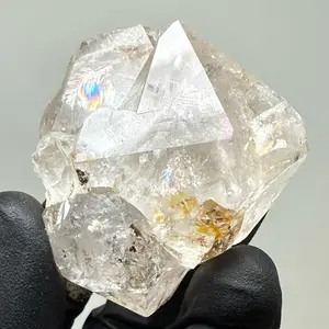 Large RARE 2.0” inch Golden Healer Herkimer Diamond w/ Rainbow inclusions Herkimer Quartz Raw Specimen Collectible Gem