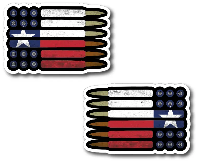2 pack Texas Flag Sticker Decal for Car Truck SUV Window Graphic - Made of 3M Vinyl