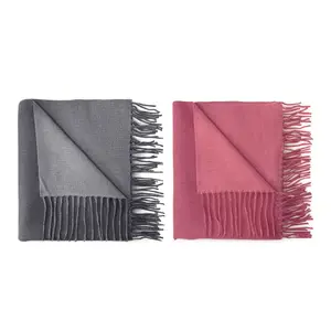 The Victoria Scarf Duo Ultra Soft, fashionable with fringe. Reversible. 2 Pack