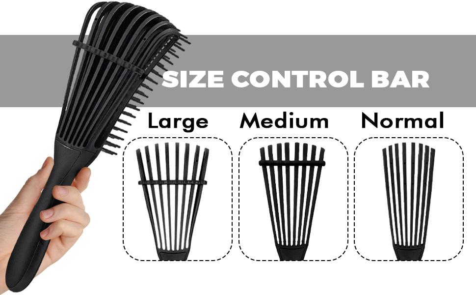 Detangling Brush for Black Natural Hair, Curly Hair Afro 3/4abc Texture - Faster and Easier Detangle Wet or Dry Grooming Comb Conditioning Detangler