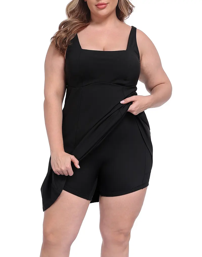 active dress with shorts VERY J Mesh Detail Tennis Mini Active Dress with Shorts Inside