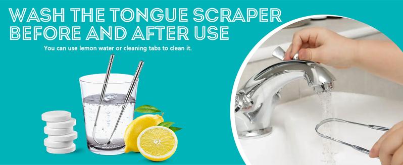 2 Pack Tongue Scraper Reduce Bad Breath U-Shape Stainless Steel for Adults Metal  Cleaner for Oral Care and Fresher Breath Tongue Portable Scraper