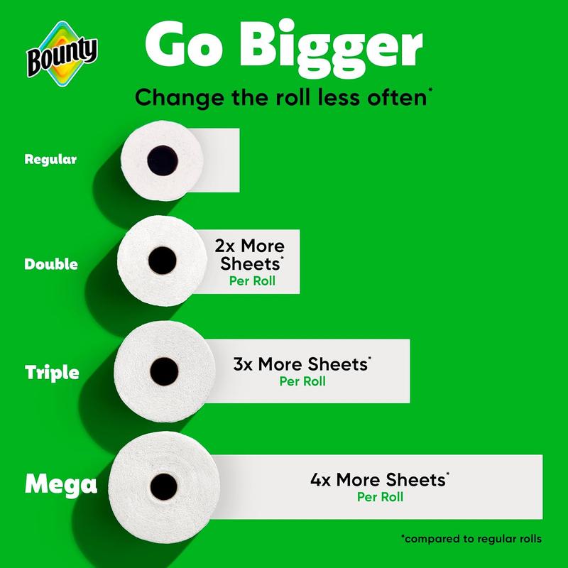New Bounty Select-A-Size Paper Towels, White, 2 Triple Rolls = 6 Regular Rolls
