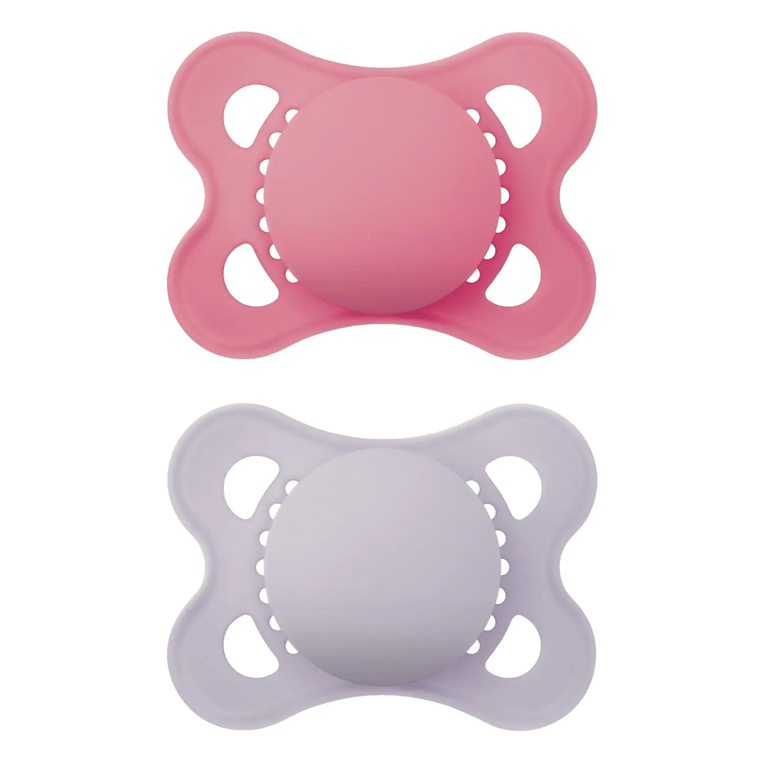 High Quality Mam Matte Binky Baby Pacifiers for Girls & Newborn Babies 0-6 Months, BPA-Free Antibacterial Silicone Nipple, Easy-to-Clean, 2-Count with Sterilizer Case, Convenient Storage