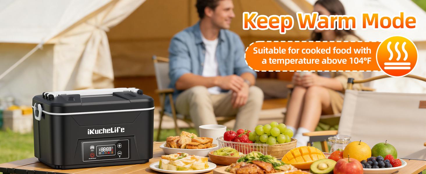 Heated Lunch Box with 24000mAh Battery,Cordless Electric Food Warmer with Scheduled Heating & Digital Display,Portable Rechargeable Lunch Heater for Work, Office, Travel, Camping,Suitable for Adults and Children
