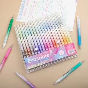 Erasable Gel Pens Set Smooth Writing with Built-In Eraser for School Planner & Everyday Use Temperature-Sensitive Ink