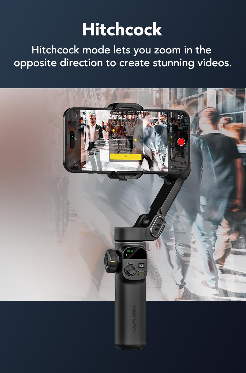AOCHUAN Gimbal Stabilizer for iPhone, 3-Axis Smartphone Gimbal Built in 7.8' Extension Rod, Portable Gimbal Stabilizer w/OLED Display for iPhone/Android, Perfect for TikTok YouTube Vlogging-Smart X2-2