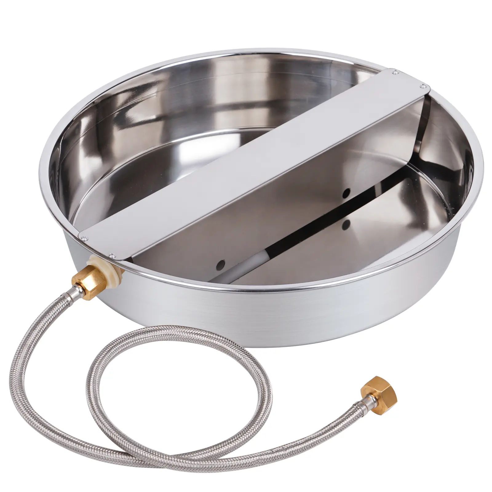 Automatic Dog Water Bowl Dispenser Large Breed Outdoor Stainless Steel Pet Waterer with Float Valve Auto Fill Dog Waterer for Large Dogs Cats Chicken Livestock