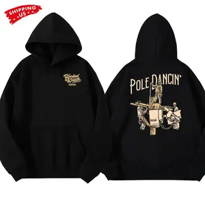 Pole Dancin' Hoodie, Lineman Graphic, Electrician Shirt, Humorous Work Apparel, Gift for Linemen and Electricians