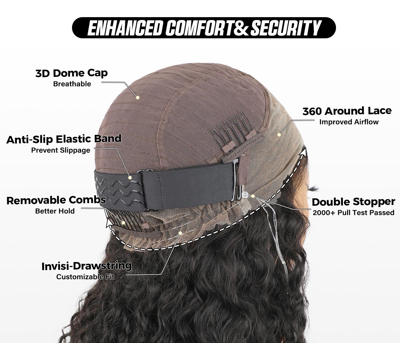 [Alice Live Only]  OQ HAIR Pre-Cut Lace Kinky Straight 360 Full Lace Frontal Glueless Wig With Invisi Drawstring Pre Plucked Human Hair Wig Springtok