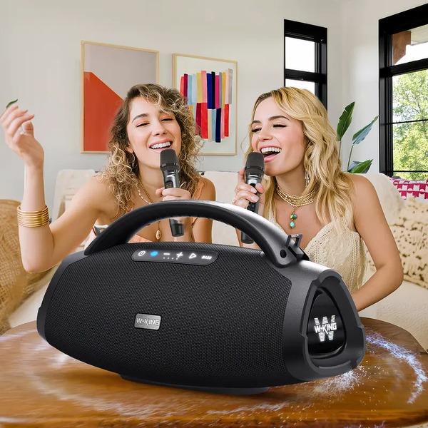 W-KING 330W Peak Bluetooth Speaker, 2 Mics 7.5" Subwoofer, IPX7 Waterproof EQ App Fast Charge 24H Play Guitar Charging Portable