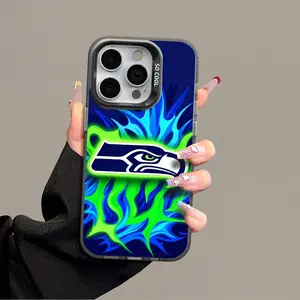 IPhone 17 Promax Phone Case Anti Drop Case Suitable For IPhone 16 15 14 13 12 11 Xs Plus Samsung S25 S24 S23 S22 Ultra FE Acrylic Protective Shockproof Rugged Case Seahawks Rugby