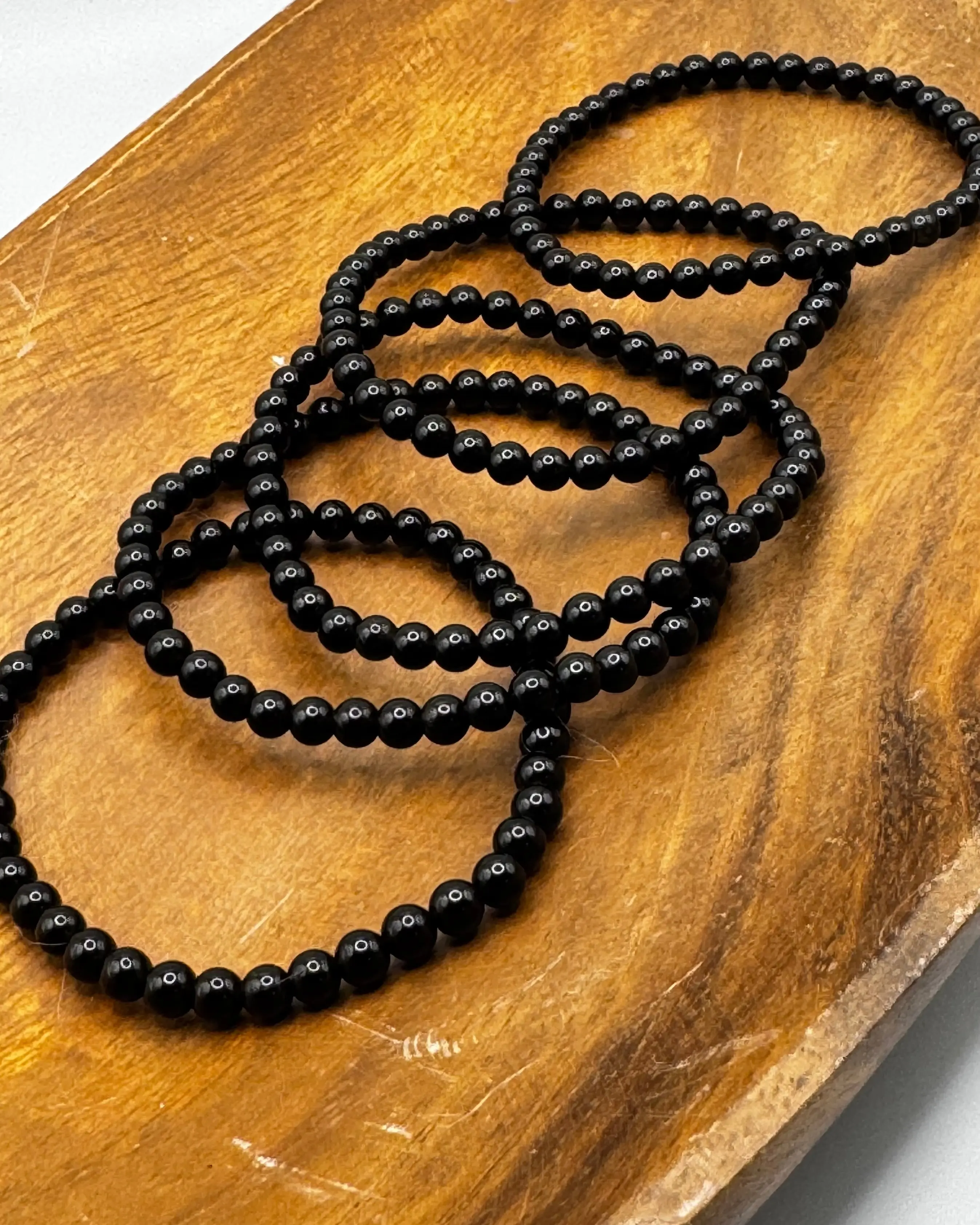 Black Onyx 4mm Sphere Bracelet - Elegant Design for Everyday Wear