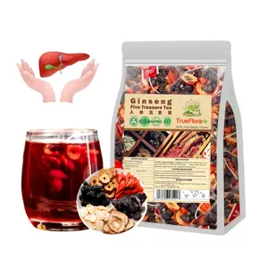 Kidney Tea Formula Ginseng Five Treasures Tea, Health Boosting Drink, Pure Ingredients, Traditional Organic Chinese Herbal Tea, Ginseng Extract