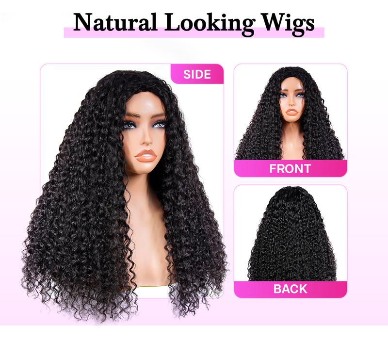 Vshow Water Curly 3 In 1 Half Wigs Glueless Human Hair Wigs With Drawstring Burmese Curly Pull and Go Wigs 250% Density Flip Over Glueless Half Wig Beginner Friendly Spiral Curly End Wigs #springfresh