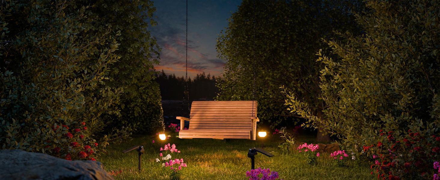 Lepro Outdoor Solar Spot Lights Waterproof for Flag Pole, Yard, Garden, Landscape, Backyard, Tree, Plants, Solar Powered Led Spotlight High Lumens