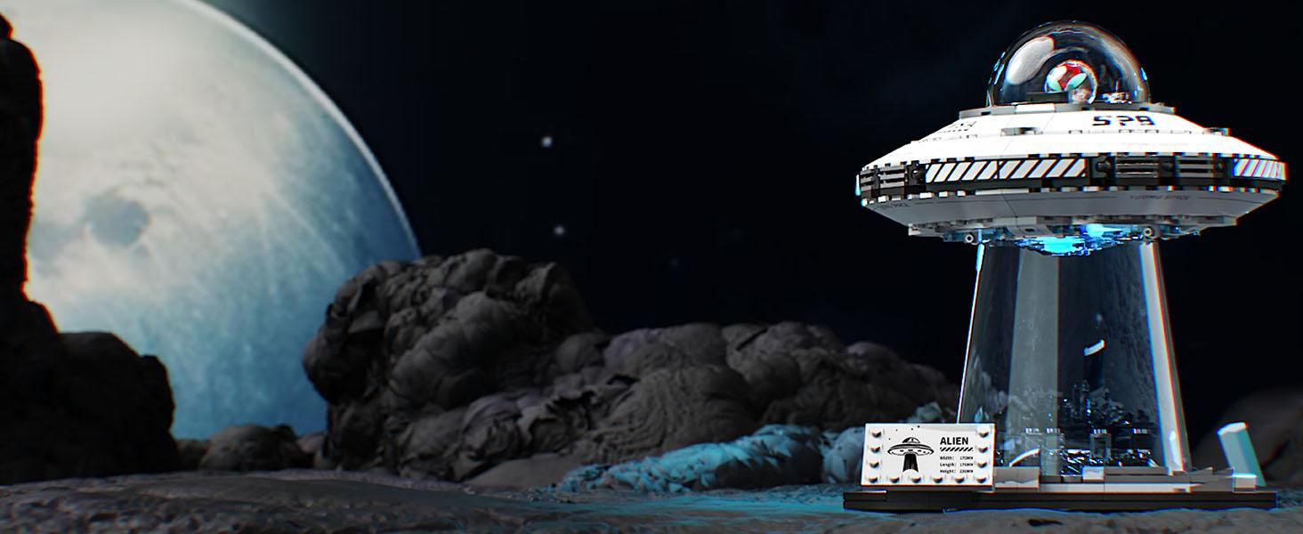 Space Exploration Magnetic Building Blocks Set - Creative Galaxy UFO Spaceship & Interstellar Collection Kit for Kids 8+, Montessori Early Educational Toy, Easter Gifts for Kids, Growth and Birthday Gift.