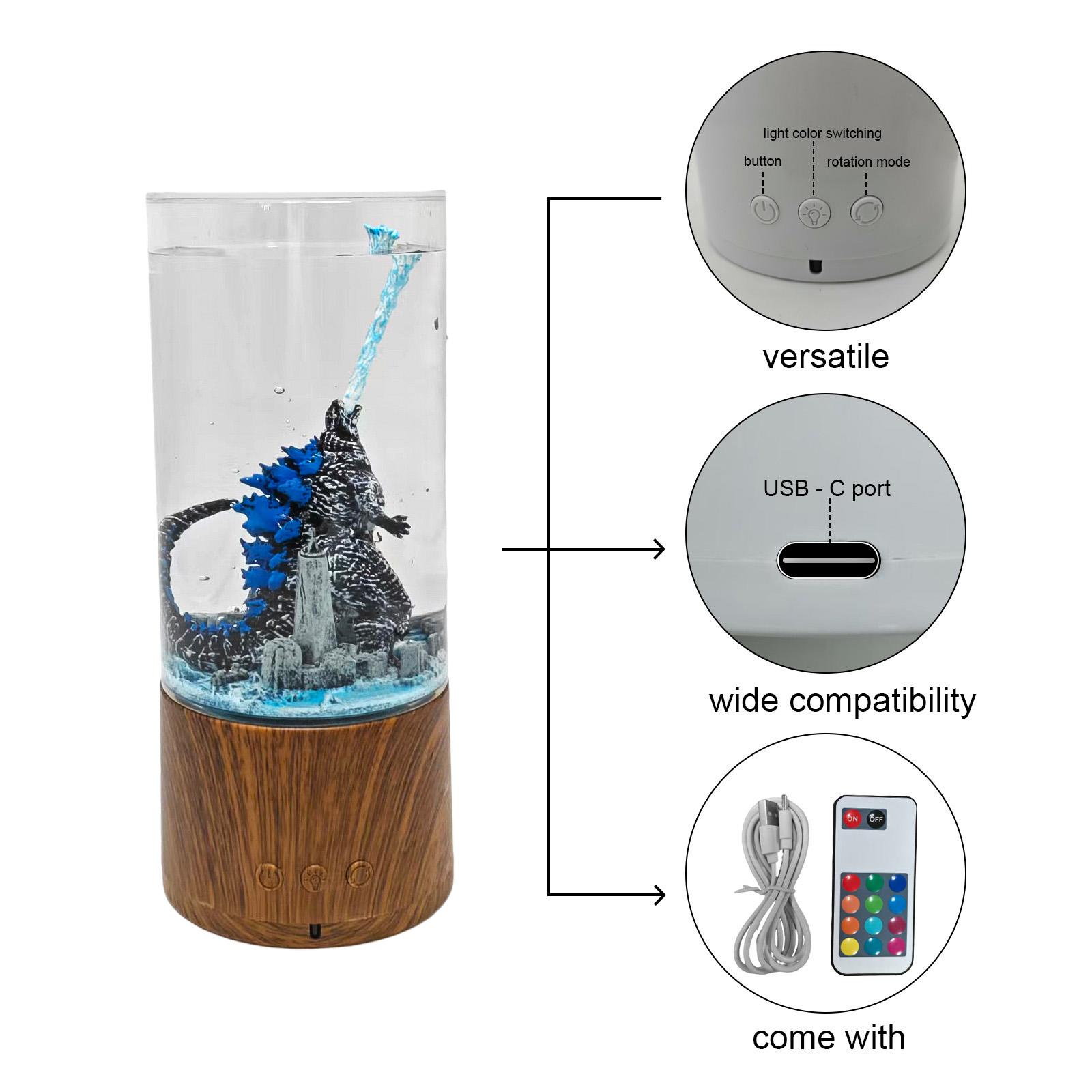 Monster Decorative Lamp, Color-Changing Night Light with Rotating Water Effect - Ambiance Table Lamp Classic Movie-Themed Decor, Perfect for Bedrooms, Parties, or Collector's Displays