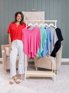 Short Sleeve Dreamy Knit V Neck Top | S - 3X