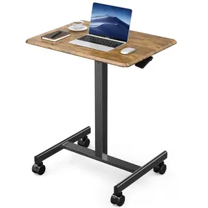 Mobile Rolling Standing Desk - Overbed Table, Teacher Podium with Wheels, Adjustable Work Table, Rolling Desk Laptop Computer Cart for Home, Office, Classroom