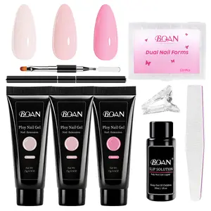 BQAN Poly Nail Gel Kit,Poly Extension Gel With Dual Forms Builder Extension for Nail Tech DIY at Home Manicure Set