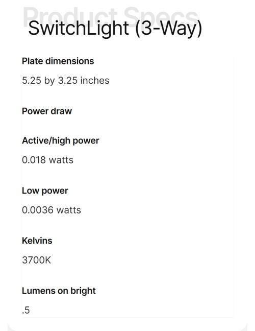 SwitchLight 3-Way - Illuminated Light Switch Cover Plate, Integrated LED Nightlight by SnapPower