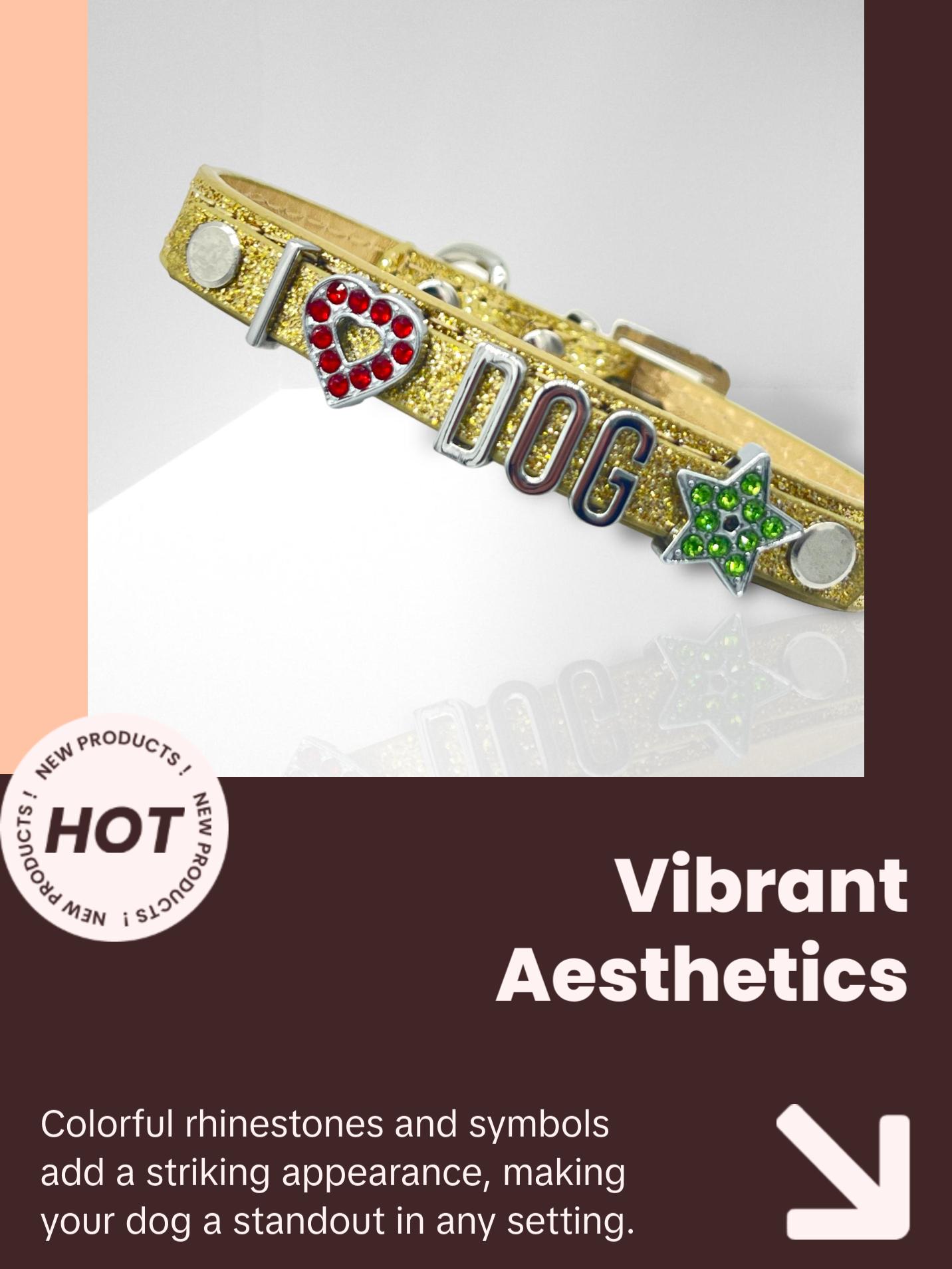 ALPHABET Brilliance Personalized Handmade PU Leather Dog Collar