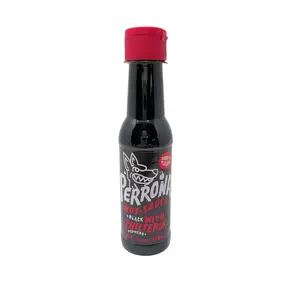 La Perrona Black Hot Sauce with Chiltepin Peppers 5 Ounce Plastic Bottle