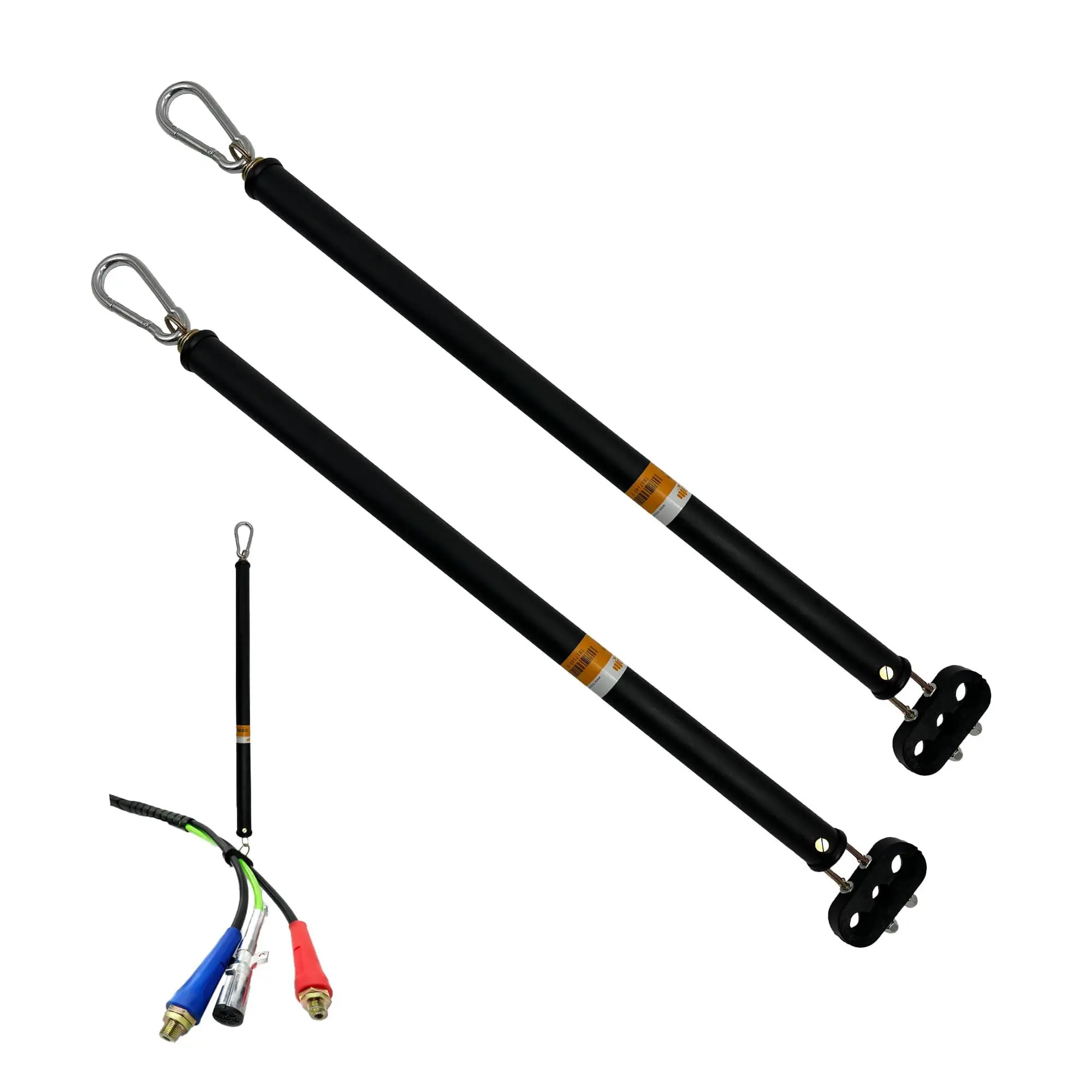 TORQUE 2 PCS 25" Single Tender Spring Kit Assembly Hanger Tracker Holder with Hose Tender Clamp and Plastic Sleeve for Heavy Duty ABS Power Air Line Hose Kit Airline for Semi Truck Trailer Tractor