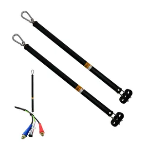 TORQUE 2 PCS 25" Single Tender Spring Kit Assembly Hanger Tracker Holder with Hose Tender Clamp and Plastic Sleeve for Heavy Duty ABS Power Air Line Hose Kit Airline for Semi Truck Trailer Tractor