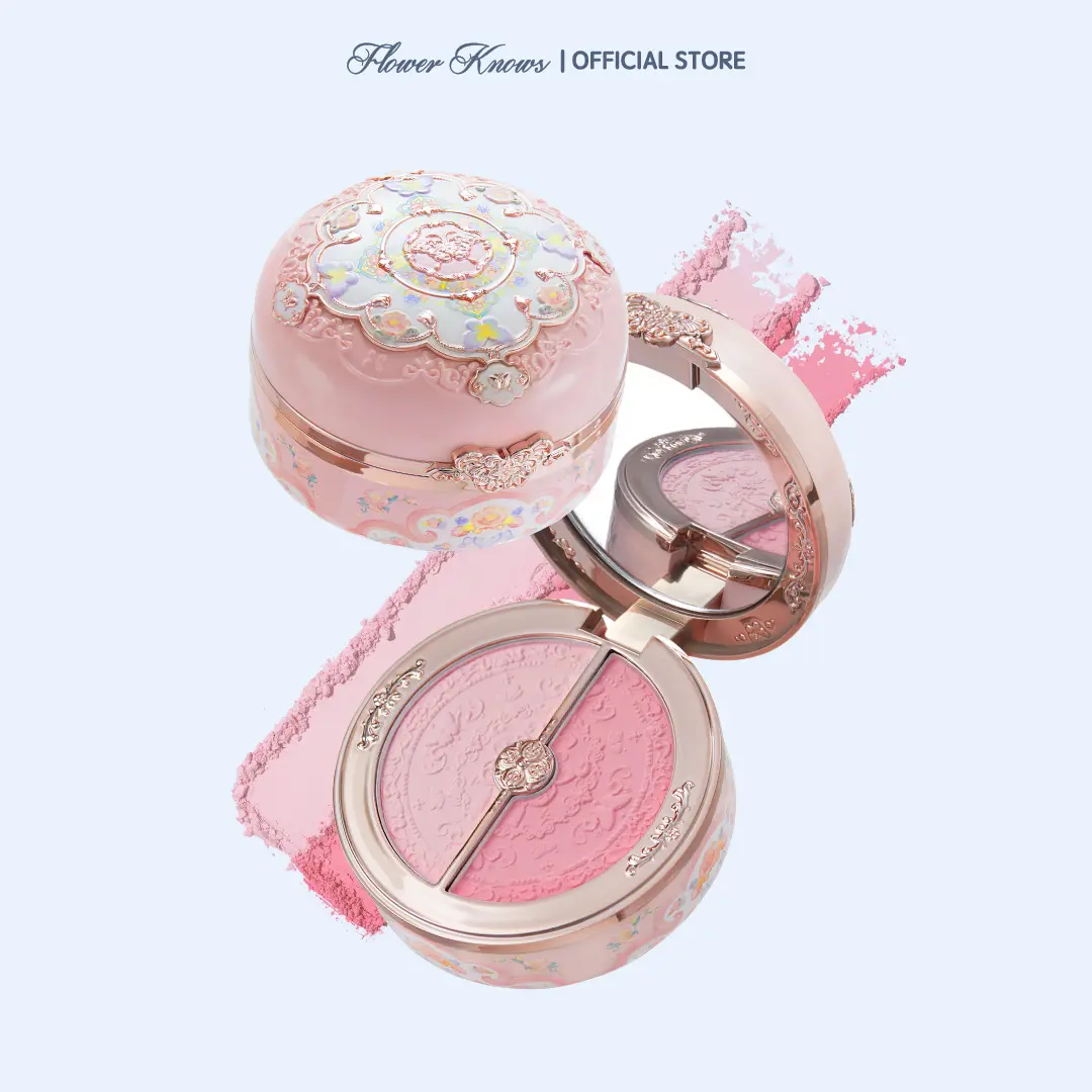 Flower Knows Butterfly Cloud Collar Collection Blush & Highlighter Duo, Brightening & Blendable Floral Powder, Long-Lasting Beauty Products, Dimethicone, #tiktokshopbacktoschool, #sohochic