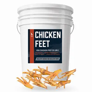 USA Chicken Feet (5lbs./225-235 Feet) Natural Scent - Only Washed With Water - Human-Grade and 100% Natural - Wholesome Dog Chew Treats - High in Protein, Glucosamine and Chondroitin - Enrichment Chewing