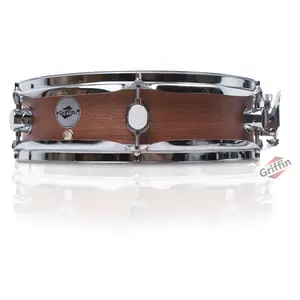 Piccolo Snare Drum 13" x 3.5" by GRIFFIN | 100% Poplar Wood Shell with Flat Hickory Finish & Coated Drum Head | Drummers Acoustic Marching Kit Percussion Instrument with Snare Strainer Throw Off Set