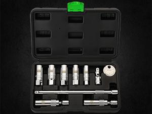 10PCS 3/8" Drive Magnetic Spark Plug Socket Set, Swivel Spark Plug Socket, 9/16", 5/8", 3/4", 13/16", 14, 16, 18mm, Universal Joint & Extension Bar, CR-V, Enhanced Magnetic Design