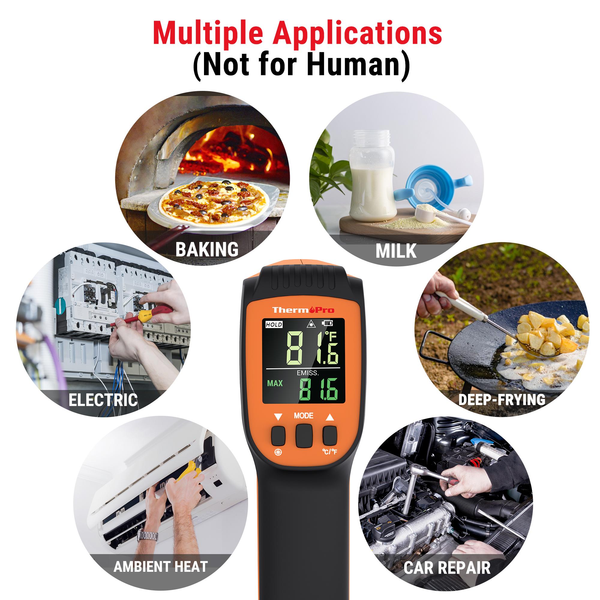 ThermoPro TP450 Dual Laser Infrared Thermometer Gun for Home Use -58°F to 1022°F, Essential Kitchenware Tool & Cooking Utensil for Grill, Engine, HVAC  (Not for Humans)