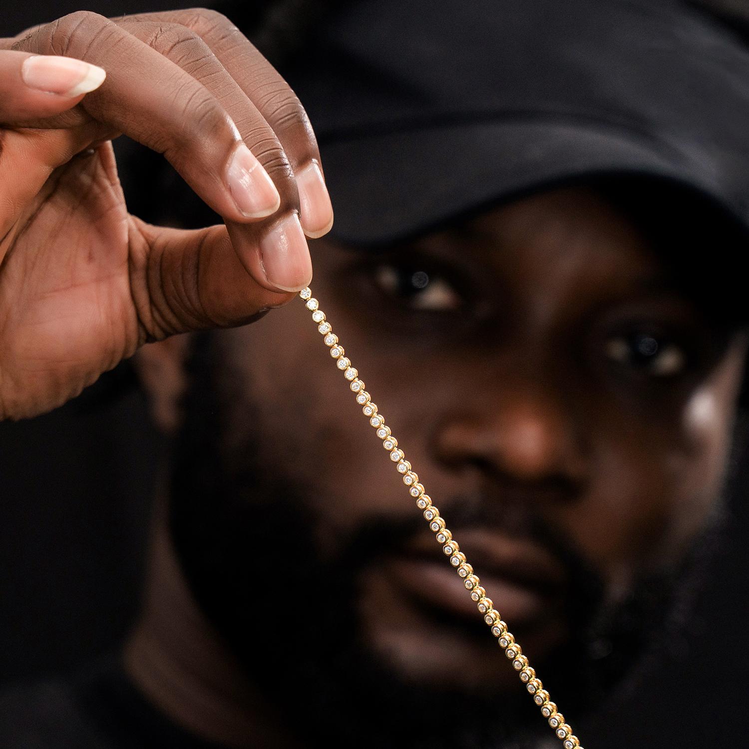 Delzzad 2mm Bubble Tennis Bracelet VVS D Color S925 Sterling Silver Synthetic Moissanite Tennis Bracelet Chain for Women Men With Giftbox Christmas Gift Delzzad 2mm Bubble Tennis Bracelet VVS D Color S925 Sterling Silver Synthetic Moissanite Tennis Bracelet Chain for Women Men With Giftbox Christmas Gift