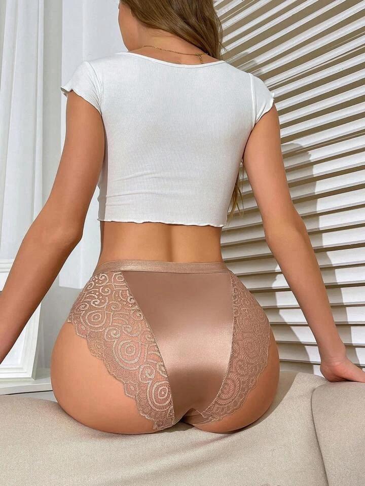 6 PCS Women's Lace Panties Set High Waist Contrast Floral Design Soft Breathable Fabric Comfortable for Daily Wear All Seasons S - XL Womenswear Bridal Fit Everyday Fashionable Minimalist SpringStatements