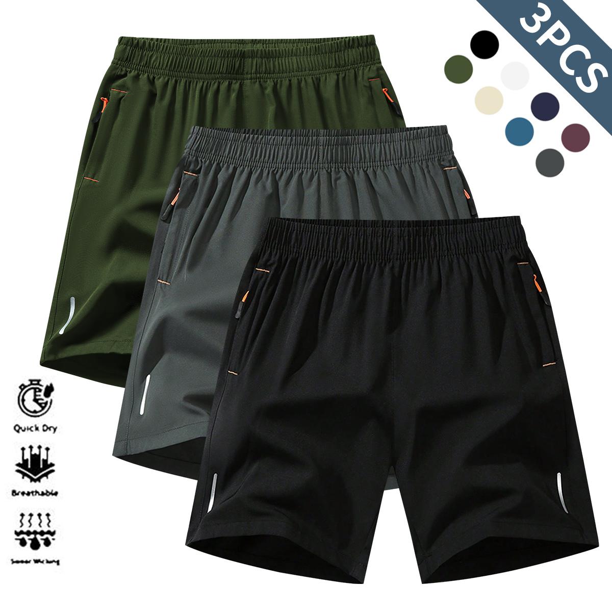 Breathable Moisture-Wicking Men’s Sports Shorts - Lightweight Textured Fabric for Summer Running & Gym - Wrinkle-Resistant Reflective Performance Wear