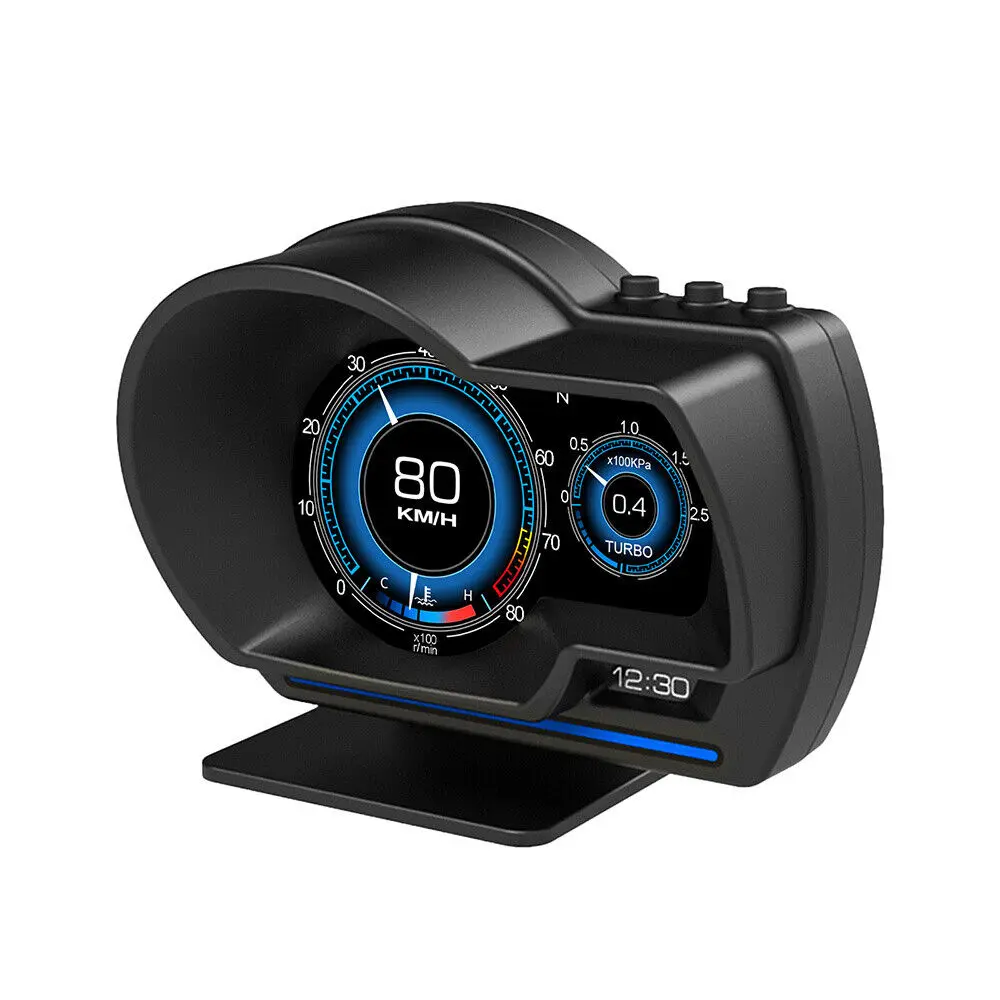 Multifunctional Car Digital Head-Up Display - OBD2+GPS HUD Gauge with OBD Port, Car Window Display System, Speedometer, Turbo RPM Alarm, Temperature Monitor, Data Monitor for Driving Safety, Vehicle Accessories fathersdaygift, Car Accessories