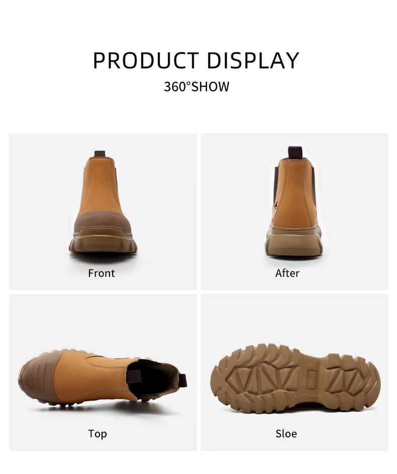 Lightweight steel toe brown anti slip work shoes - splash proof, smash proof, puncture proof, breathable safety shoes SpringStatements