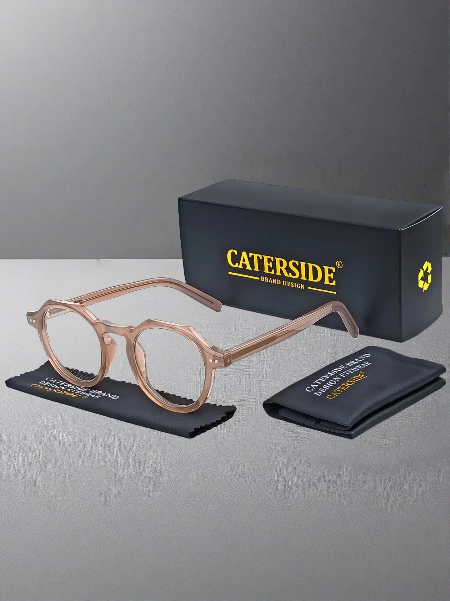 Caterside Tr90 Light Blocking Glasses, Casual Round Frame, Unisex Outdoor Sports Travel Beach Cycling Music Festival Wedding Gift